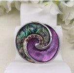 Ladies Magnetic Brooch Ying Yang Spirals XZ-1063