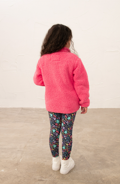 Little Lighthouse Girl's Cassie Fleece - Floral Pink