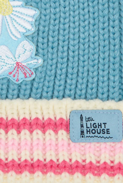 Little Lighthouse Kids Bobbie Bobble Hat Daisy Blue-Pink