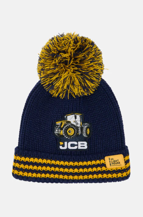 Little Lighthouse Kids Bobbie Bobble Hat - JCB & Stripes
