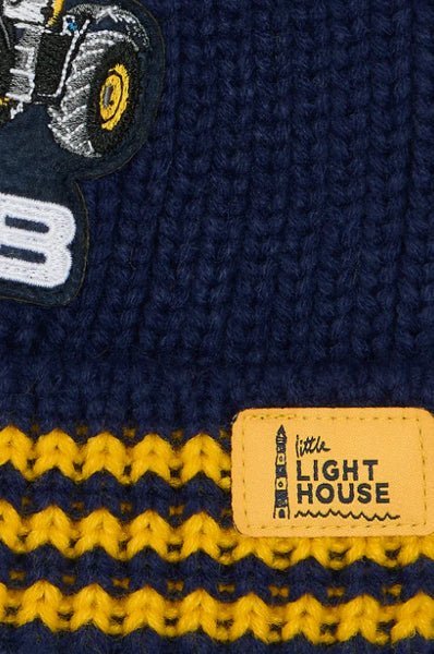 Little Lighthouse Kids Bobbie Bobble Hat - JCB & Stripes