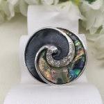 Ladies Magnetic Brooch Ying Yang Spirals XZ-1063