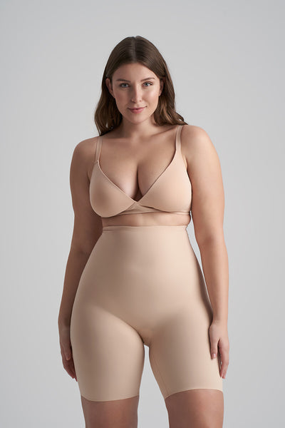 ByeBra Ladies Sculpting High Waist Short Beige
