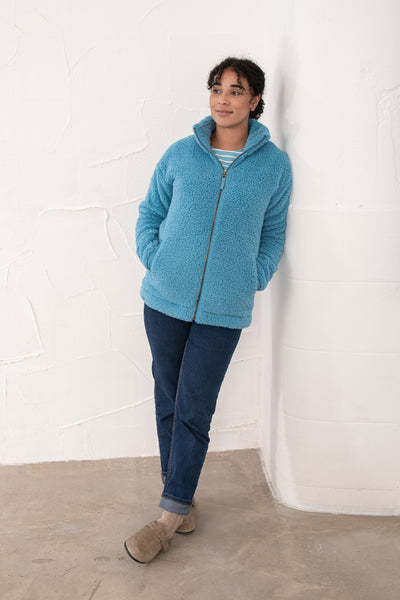 Lighthouse Ladies Seashell Full Zip Sherpa Fleece Blue