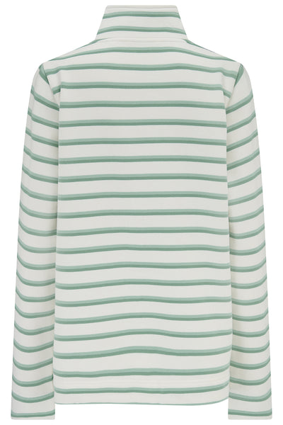 Lighthouse Ladies Shore II Sweatshirt - Soft Pistachio-Basil Stripe
