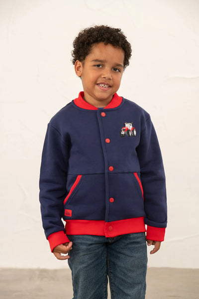 Little Lighthouse Boys Spencer Varsity Jacket - Red Tractor Navy