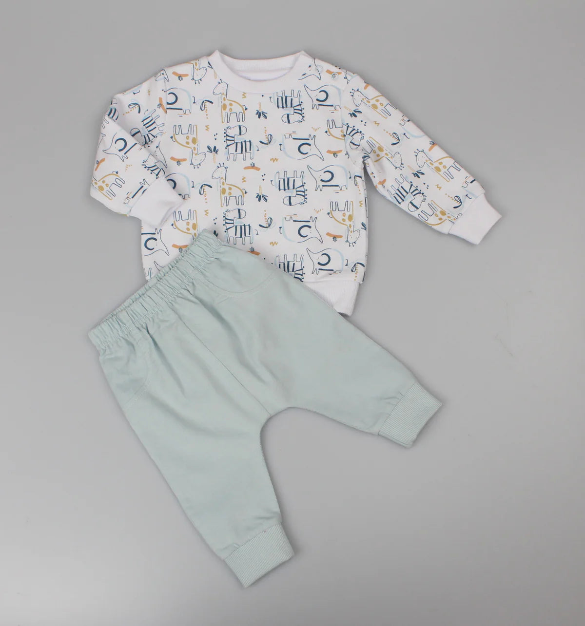 Pure & Soft Babywear Baby Boys' 2pc Cord Trouser Set - Blue Jungle H13542