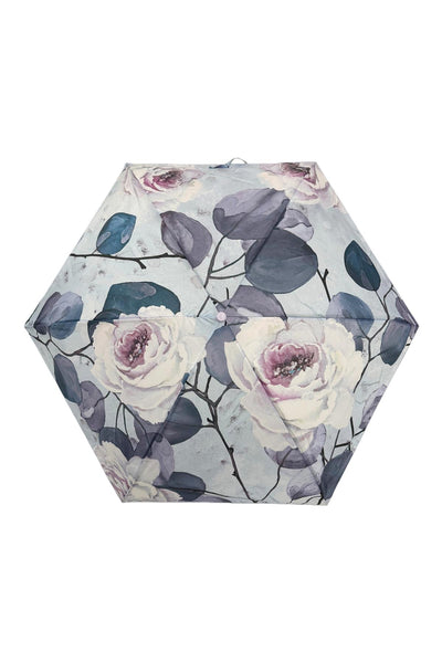 ShineMe Peony Floral Leafy Print Umbrella with Travel Case (Mini) UM-8608