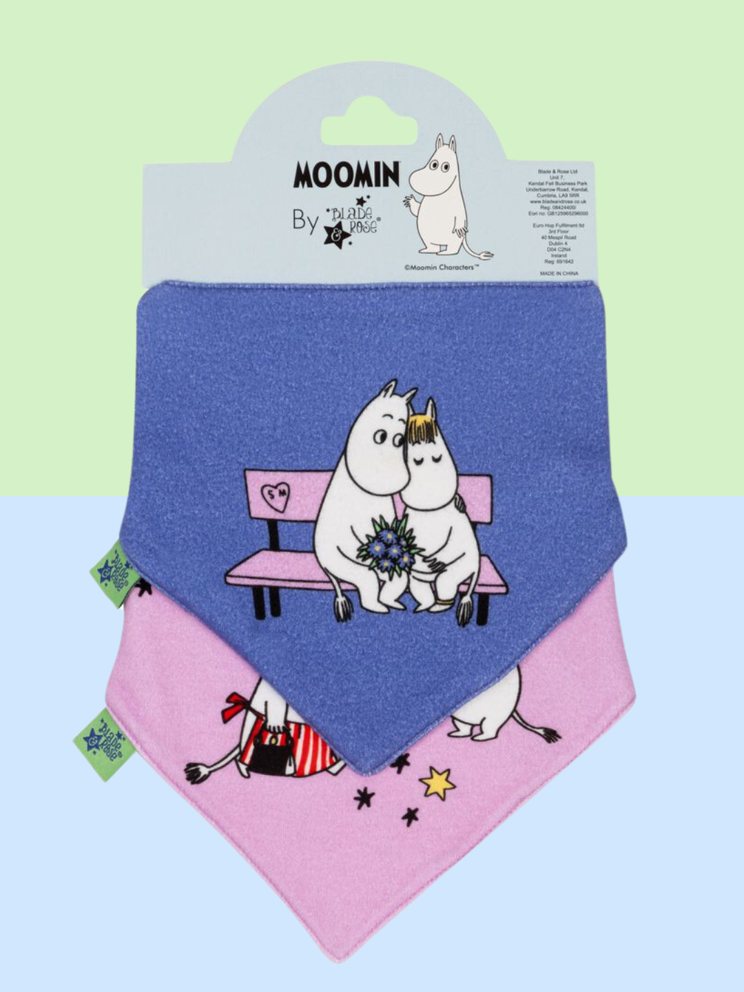 Blade & Rose Organic Moomins Love Forever Design 2 Pack Bibs
