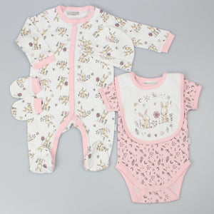 Watch Me Grow Baby Girl's  Layette Set D12956 Floral Bunny