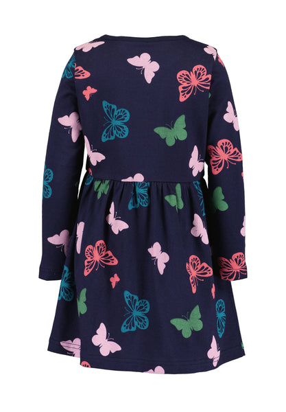 Blue Seven Girls'  Casual Dress Butterfly Print 773728-5900 Navy