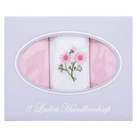 Anucci Ladies Handkerchiefs Cotton 3 Pack Boxed