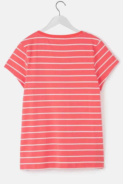 Lighthouse Ladies Ariana Tee - Deep Coral Stripe