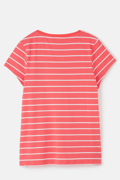 Lighthouse Ladies Ariana Tee - Deep Coral Stripe