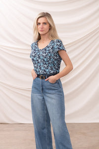 Lighthouse Ladies Ariana Tee - Navy Floral