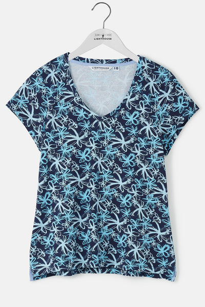 Lighthouse Ladies Ariana Tee - Navy Floral