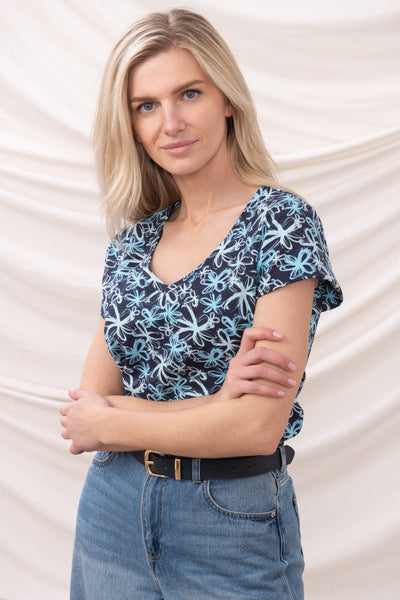 Lighthouse Ladies Ariana Tee - Navy Floral