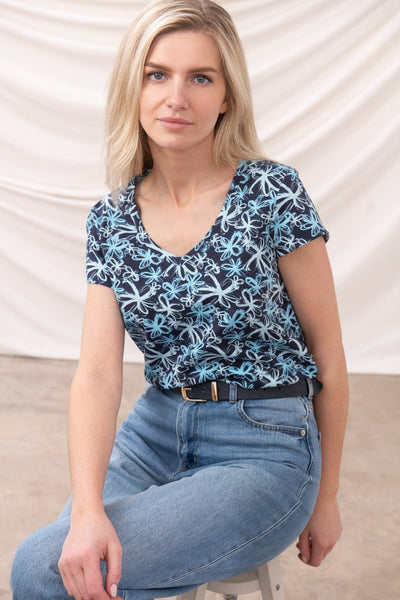 Lighthouse Ladies Ariana Tee - Navy Floral