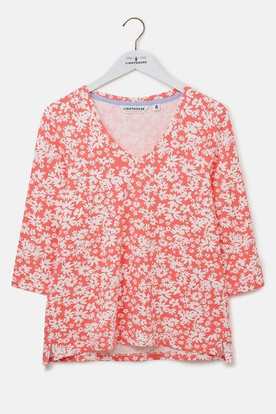 Lighthouse Ladies Ariana Top - Coral Daisy
