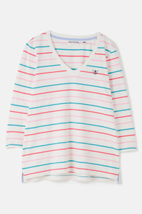 Lighthouse Ladies Ariana Top Coral-Teal Stripes