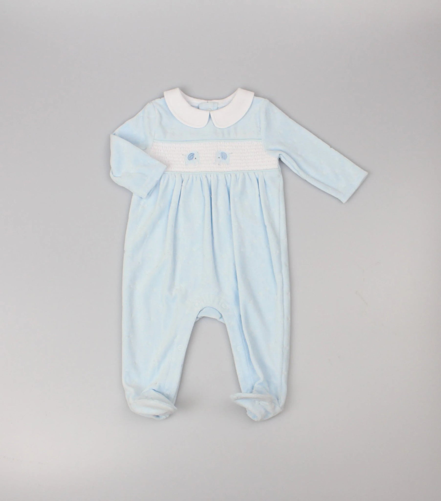 Pure & Soft Premium Babywear Baby Boys Velour all in one Outfit G13012 Elephants