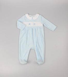 Pure & Soft Premium Babywear Baby Boys Velour all in one Outfit G13012 Elephants