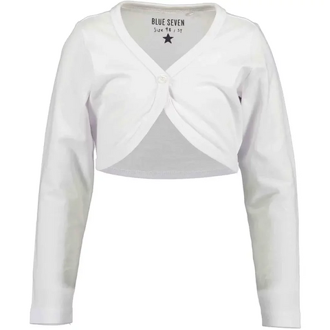 Blue Seven Girls' Knit Long Sleeve Bolero 717624 White