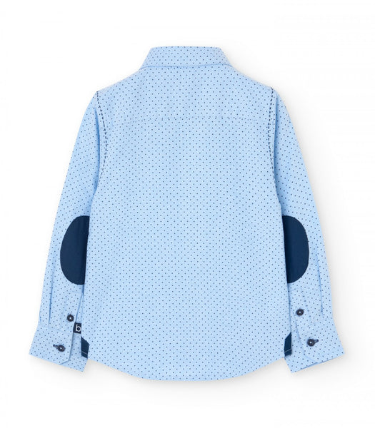 Boboli Boy's Cotton Shirt 739076-9490 Polka Dot Blue