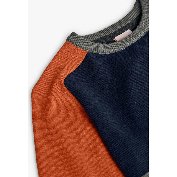 Boboli Boy's Knitted Jumper 732226 Colour Block Design