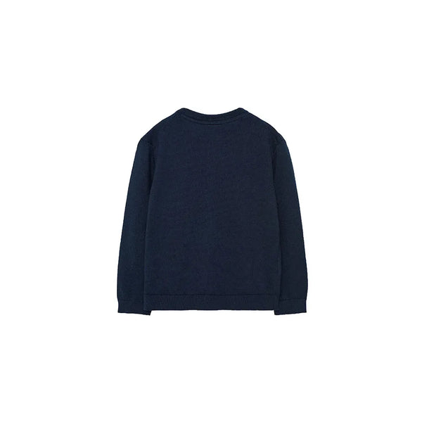 Boboli Boy's Knitted Jumper 732204 Navy Falling Block Game