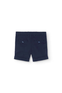 Boboli Boy's satin Bermuda shorts in navy blue
