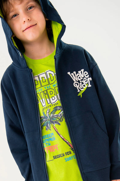 Boboli Boy's Fleece Jacket 531010 Navy