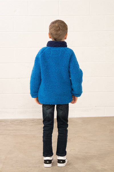 Little Lighthouse Boy's Caden Fleece - Blue Tractor