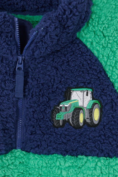 Little Lighthouse Boy's Caden Fleece - Green Tractor