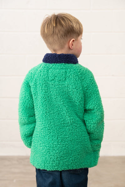 Little Lighthouse Boy's Caden Fleece - Green Tractor