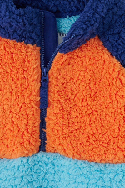 Little Lighthouse Boy's Caden Fleece - Navy Blue Orange