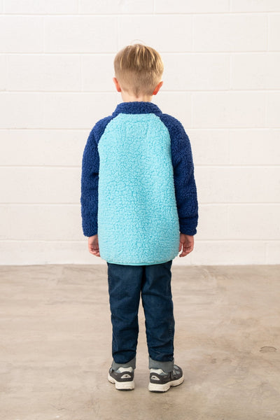 Little Lighthouse Boy's Caden Fleece - Navy Blue Orange