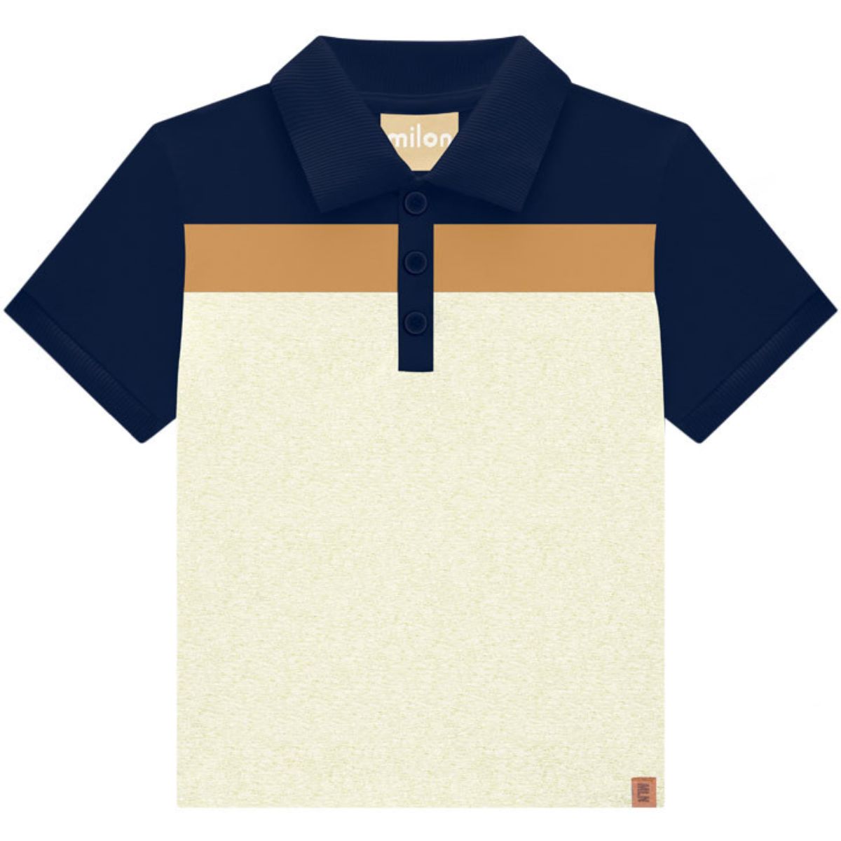 Milon Boy's Polo Shirt 2000175 Block Colours Navy Fawn Grey