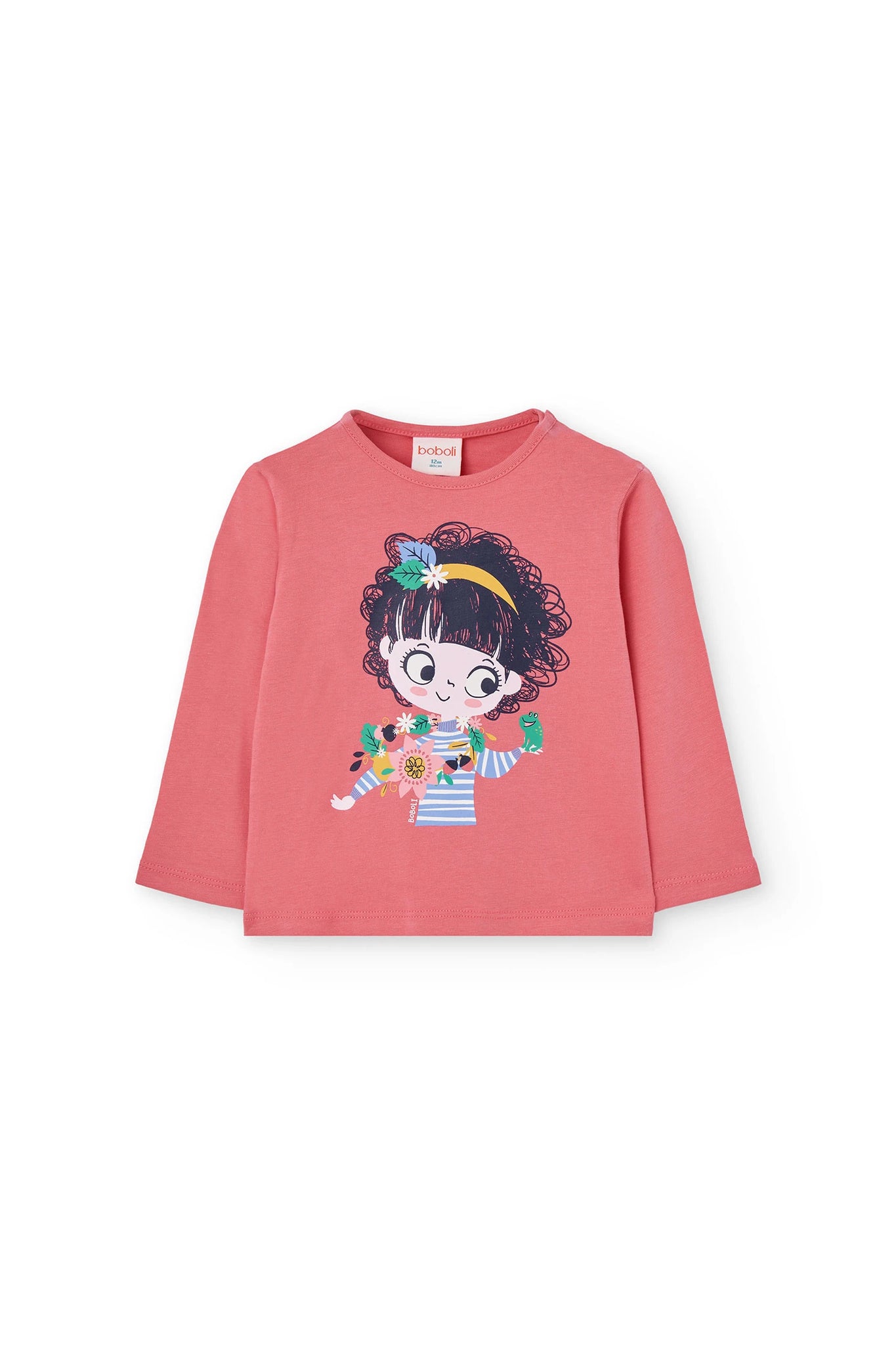 Boboli Girl's Cotton Printed T-shirt Pink 292081-3914