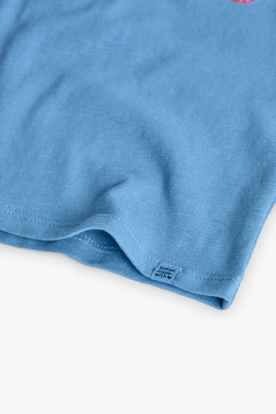 Boboli Girl's Long Sleeve Slogan Tshirt Baby Blue Wow