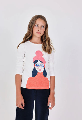 Boboli Girl's T-shirt Print 432065 White