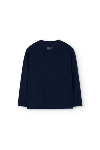 Boboli Boy's Long Sleeved TShirt 502096 Navy Tropical Island