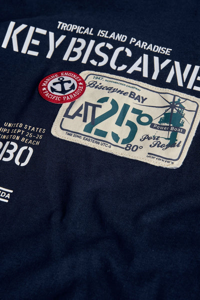 Boboli Boy's Long Sleeved TShirt 502096 Navy Tropical Island