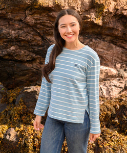 Lighthouse Ladies Causeway Breton Top - Marine Blue Stripe