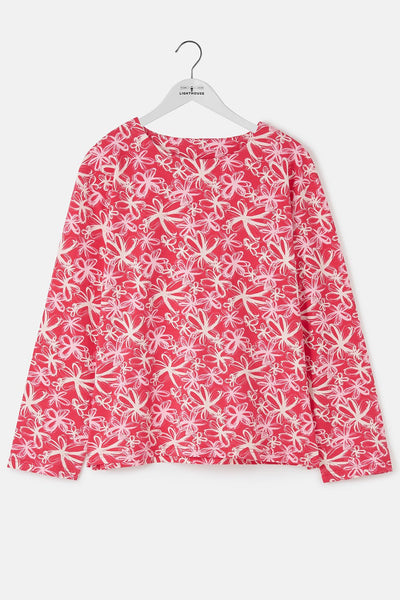 Lighthouse Ladies Causeway Breton Top - Raspberry Floral