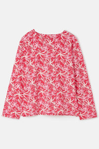 Lighthouse Ladies Causeway Breton Top - Raspberry Floral