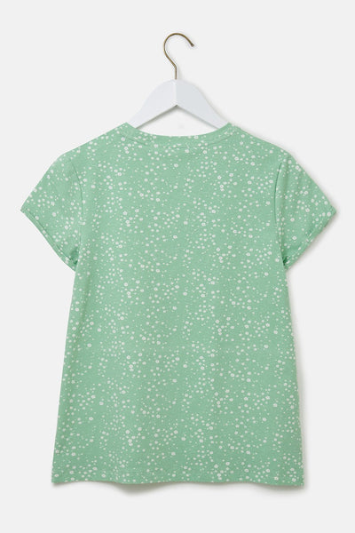 Lighthouse Ladies Causeway Tee shirt -Soft Green Floral