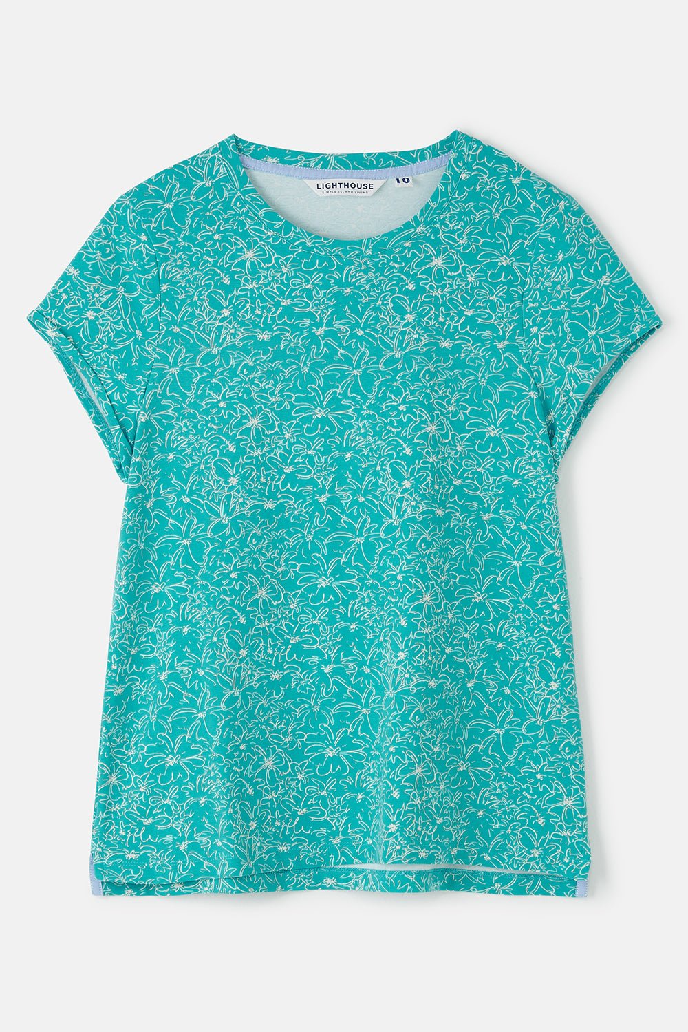 Lighthouse Ladies Causeway Tee - Soft Teal Floral