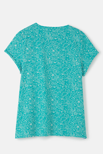 Lighthouse Ladies Causeway Tee - Soft Teal Floral
