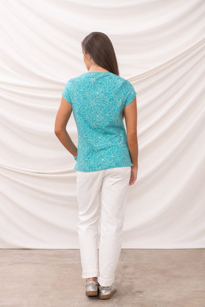 Lighthouse Ladies Causeway Tee - Soft Teal Floral